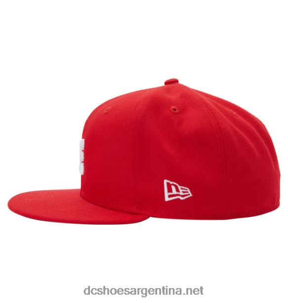 gorra ajustada de la nueva era del campeonato masculino DC Shoes HF6X6157 rojo de carreras
