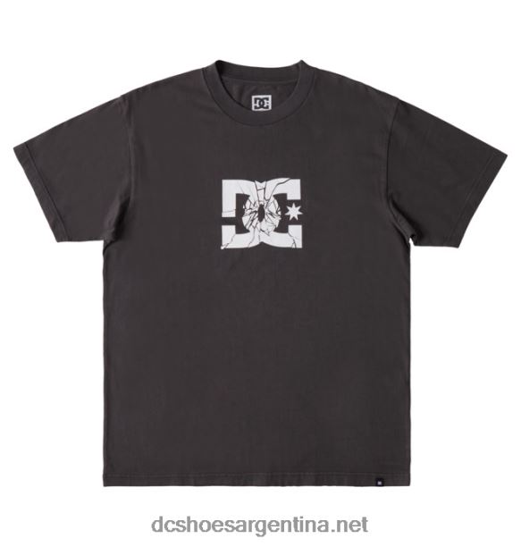 camiseta de hombre destrozada DC Shoes HF6X6113 lavado enzimático negro