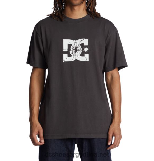 camiseta de hombre destrozada DC Shoes HF6X6113 lavado enzimático negro