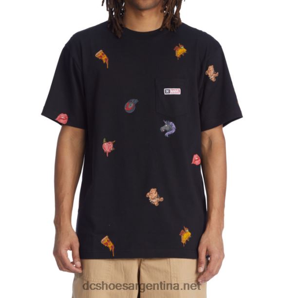 camiseta de hombre marvel deadpool x dc all over pocketHF6X6404 negro